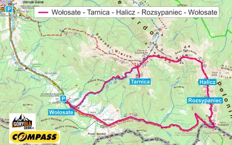 Trasa Wołosate - Tarnica - Halicz - Rozsypaniec - Wołosate. Mapa szlaków Bieszczad. Ile się idzie?